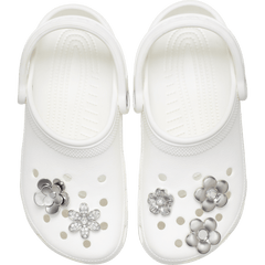 Crocs - Monochrome Slvr Flwrs 5 Pack Jibbitz™ charms Women|Men|Jibbitz™ Charms