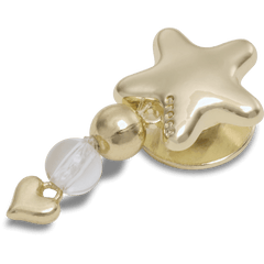 Crocs - Gold Star with Heart Dangle Jibbitz™ charms Women|Men|Jibbitz™ Charms