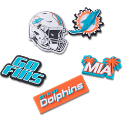 Crocs - NFL Miami Dolphins 5 Pack Jibbitz Shoe Charm Women|Men|Jibbitz™ Charms