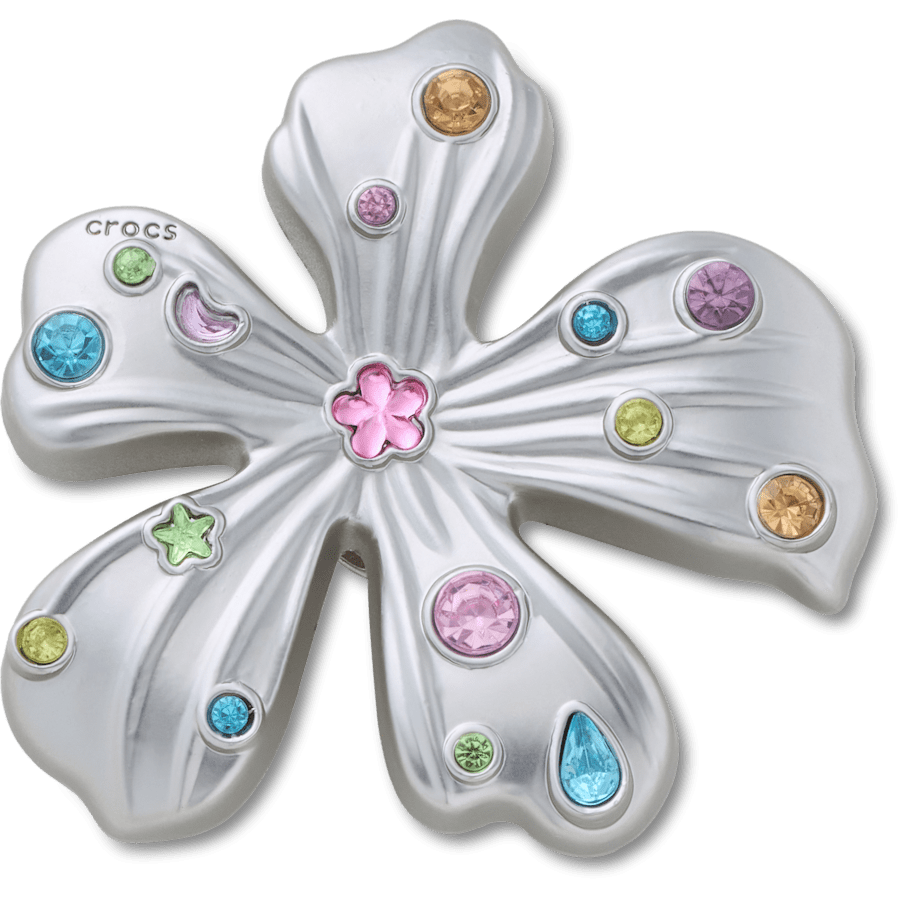 Crocs - Silver Meta Gem Flower Jibbitz™ charms Women|Men