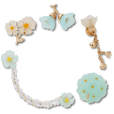 Crocs - Blue Dainty Floral 5 Pack Jibbitz™ charms Women|Men|Jibbitz™ Charms