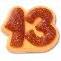 Crocs - Orange Sparkly Number 13 Jibbitz™ charms Women|Men|Jibbitz™ Charms