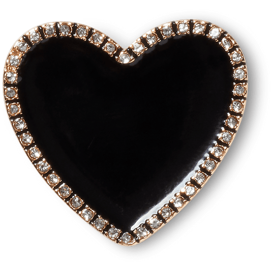 Crocs - Black Heart with Gold Outline Jibbitz™ charms Women|Men|Jibbitz™ Charms
