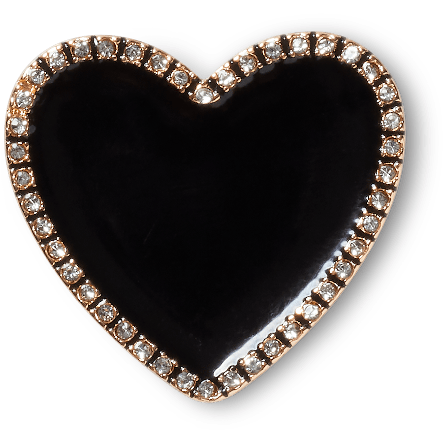 Crocs - Black Heart with Gold Outline Jibbitz™ charms Women|Men|Jibbitz™ Charms
