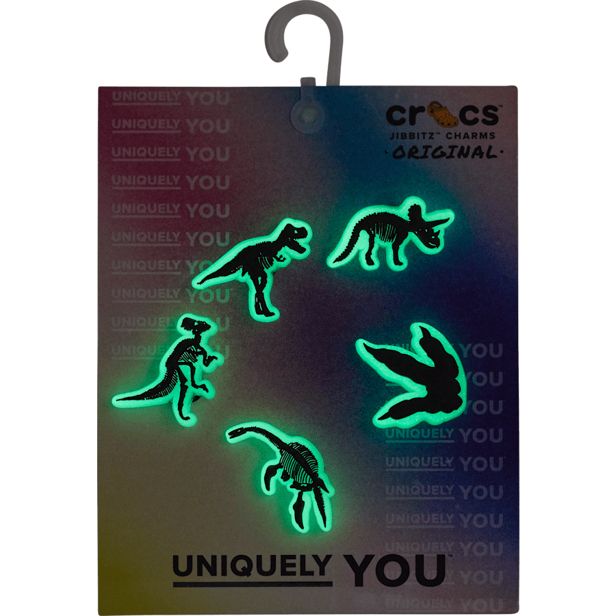 Crocs - Glow In The Dark Dino 5 Pack Jibbitz Shoe Charm Women|Men|Jibbitz™ Charms