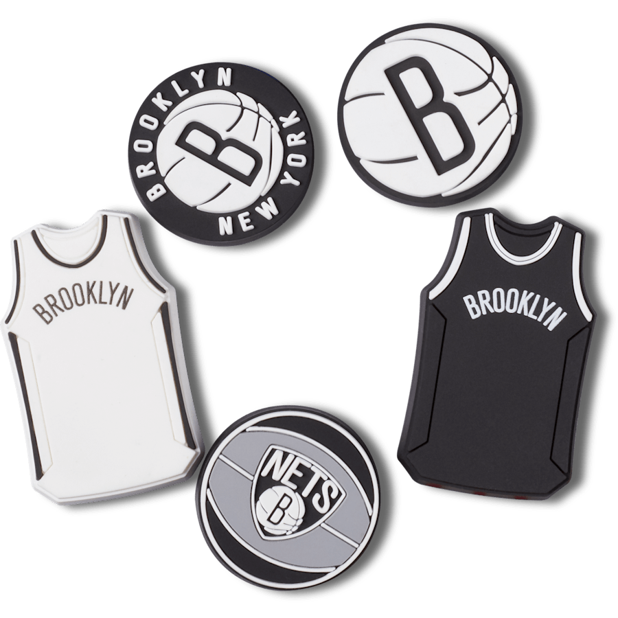 Crocs - NBA Brooklyn Nets 5 Pack Jibbitz™ charms Women|Men|Jibbitz™ Charms