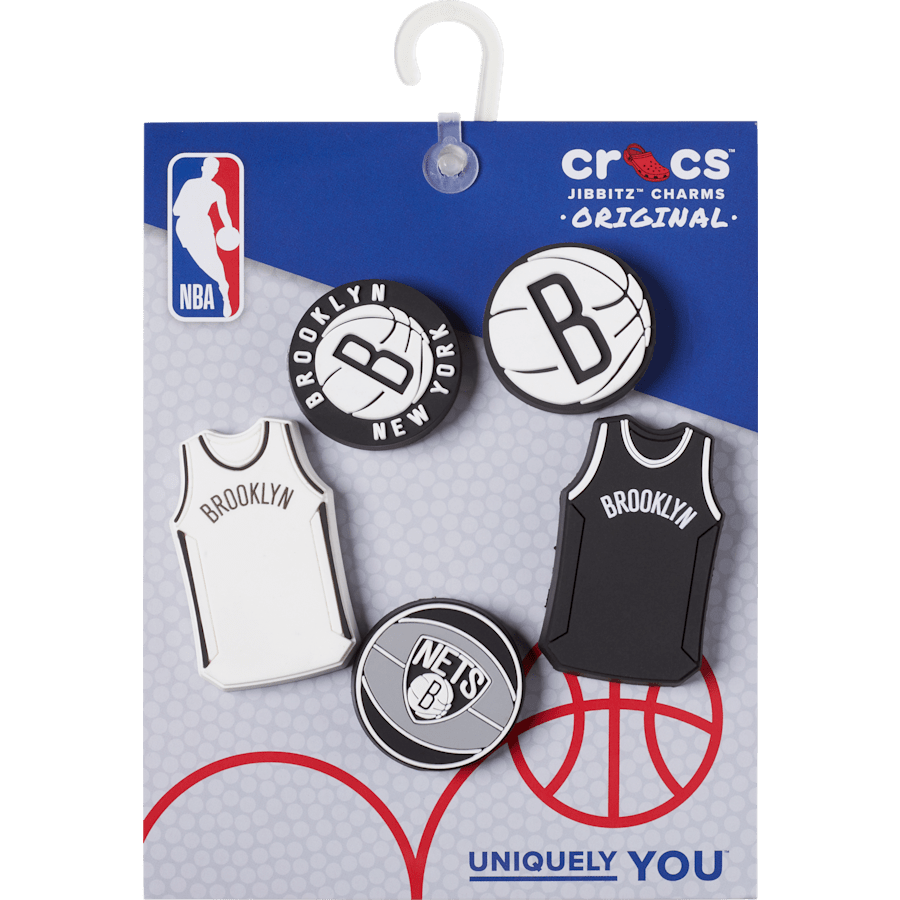Crocs - NBA Brooklyn Nets 5 Pack Jibbitz™ charms Women|Men|Jibbitz™ Charms