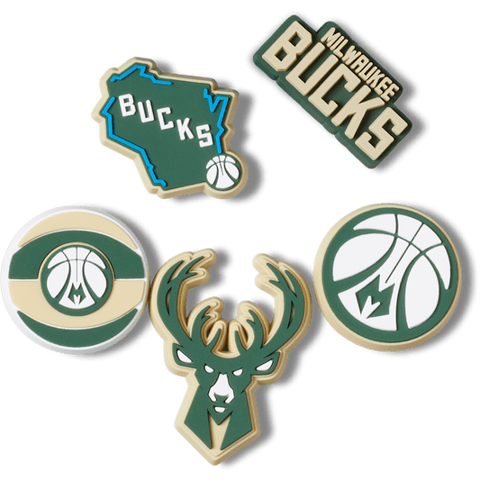 Crocs - NBA Milwaukee Bucks 5 Pack Jibbitz™ charms Women|Men|Jibbitz™ Charms