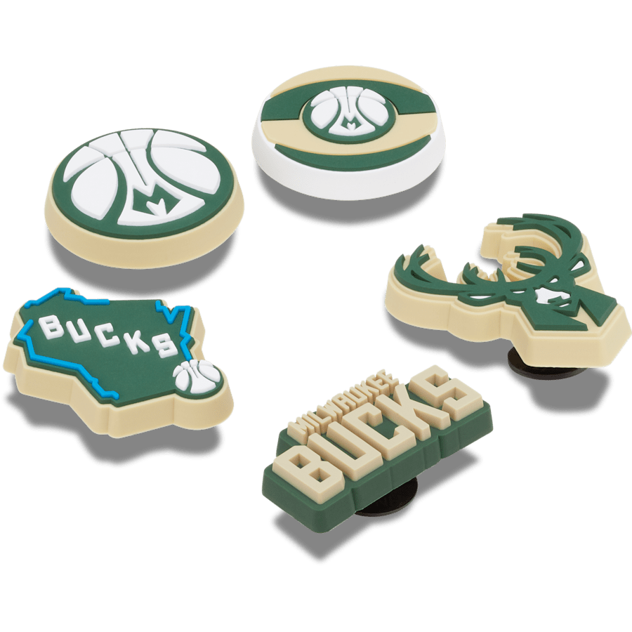 Crocs - NBA Milwaukee Bucks 5 Pack Jibbitz™ charms Women|Men|Jibbitz™ Charms