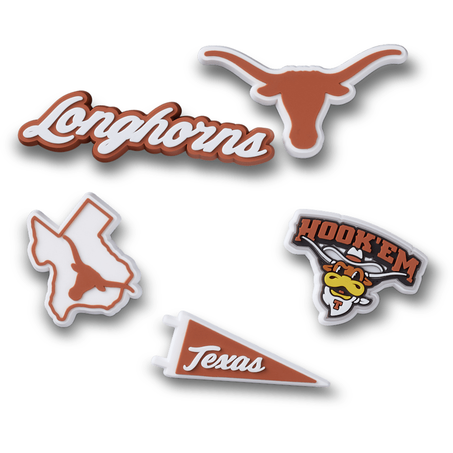 Crocs - University of Texas 5 Pack Jibbitz™ charms Women|Men|Kids|Jibbitz™ Charms