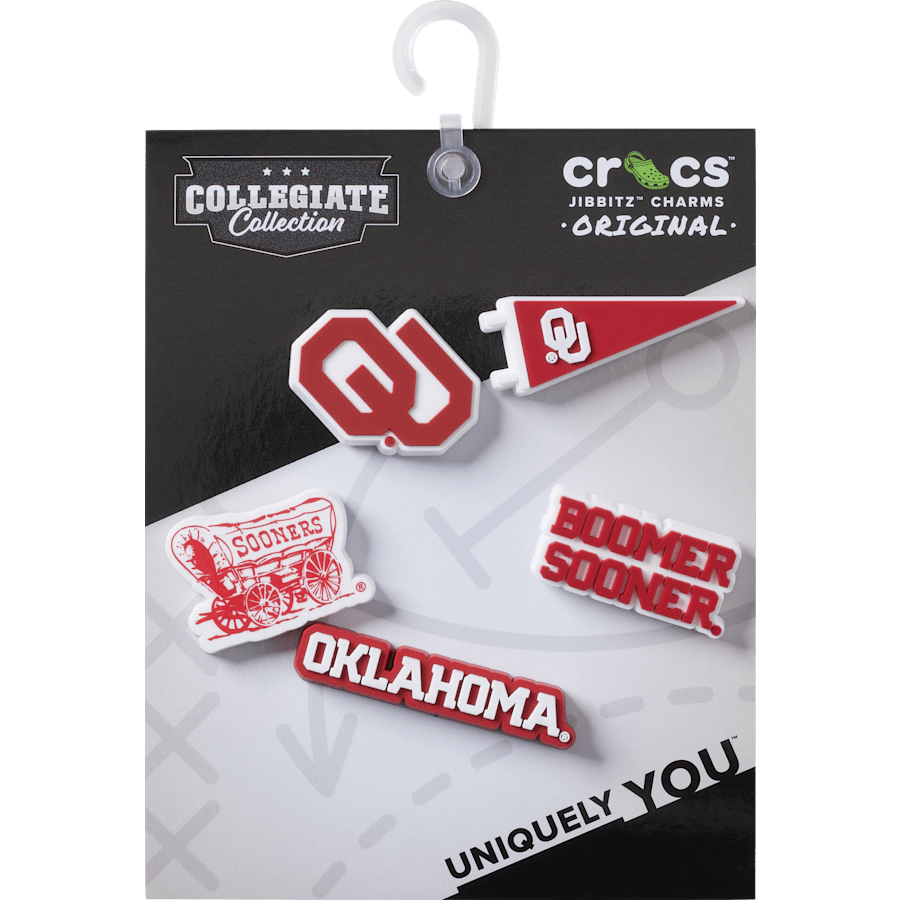 Crocs - Univ of Oklahoma 5 Pack Jibbitz™ charms Women|Men|Kids|Jibbitz™ Charms
