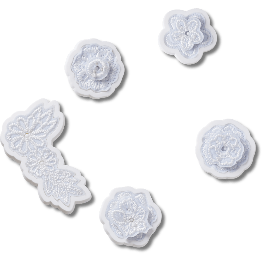 Crocs - White Elegant Floral 5 Pack Jibbitz™ charms Women|Men|Jibbitz™ Charms
