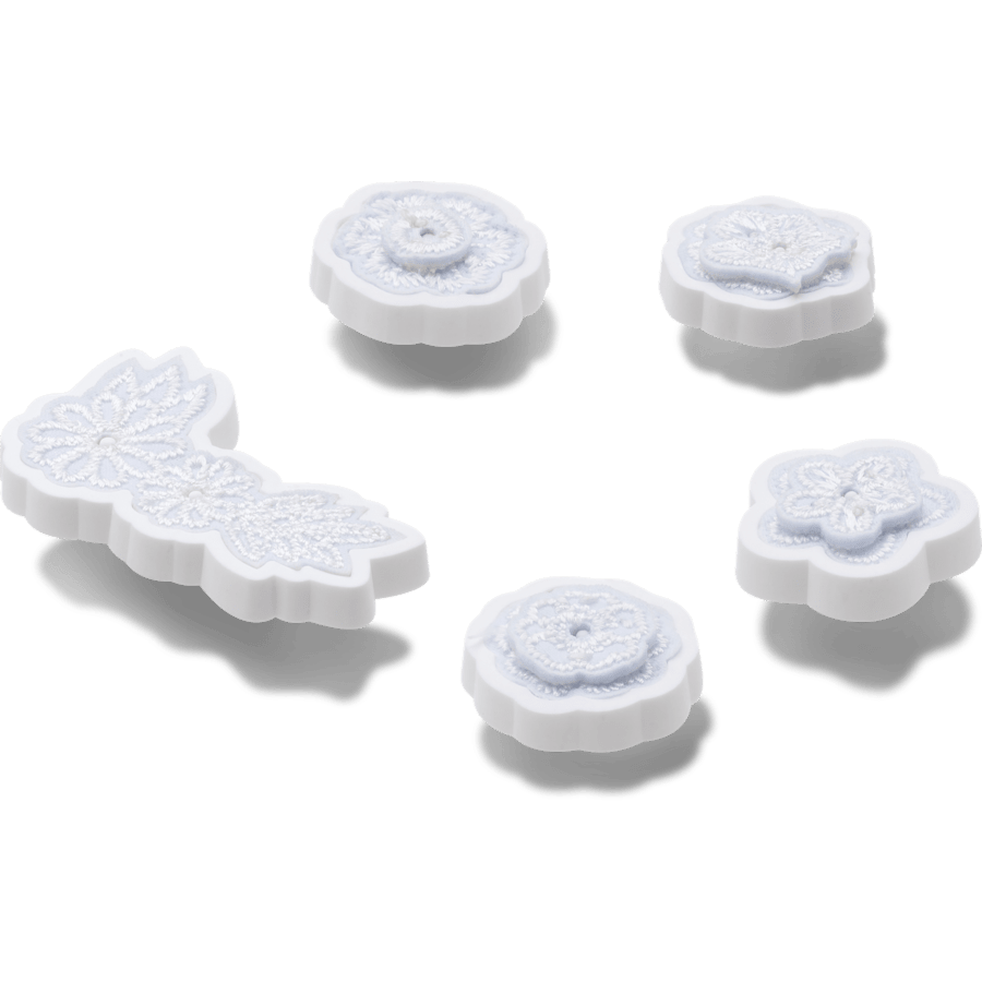 Crocs - White Elegant Floral 5 Pack Jibbitz™ charms Women|Men|Jibbitz™ Charms