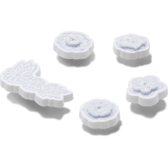 Crocs - White Elegant Floral 5 Pack Jibbitz™ charms Women|Men|Jibbitz™ Charms