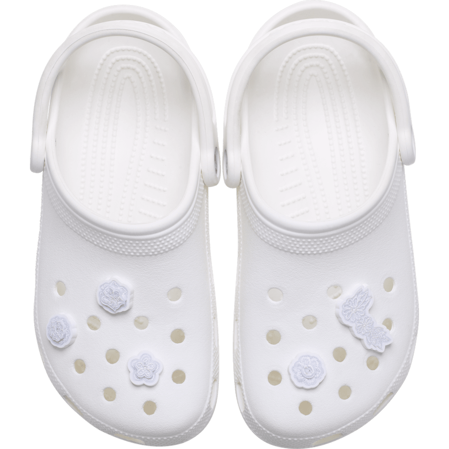Crocs - White Elegant Floral 5 Pack Jibbitz™ charms Women|Men|Jibbitz™ Charms