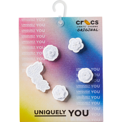 Crocs - White Elegant Floral 5 Pack Jibbitz™ charms Women|Men|Jibbitz™ Charms