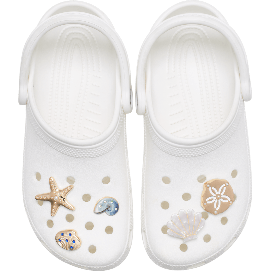 Crocs - Gold Seashell 5 Pack Jibbitz™ charms Women|Men|Jibbitz™ Charms