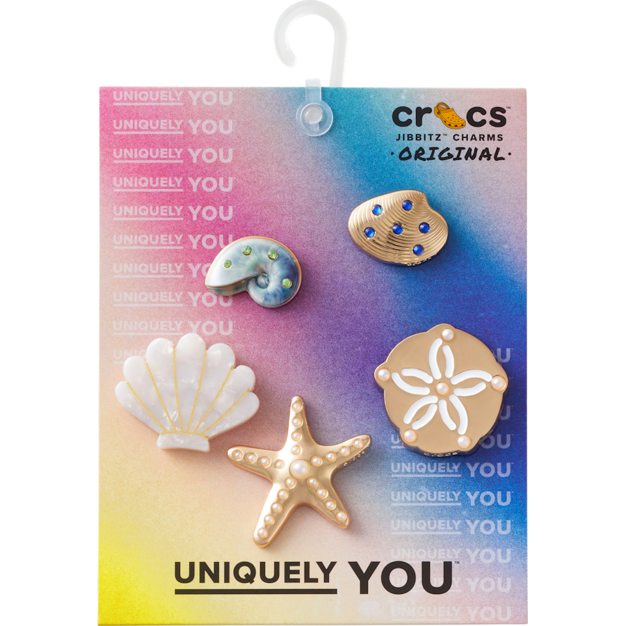 Crocs - Gold Seashell 5 Pack Jibbitz™ charms Women|Men|Jibbitz™ Charms