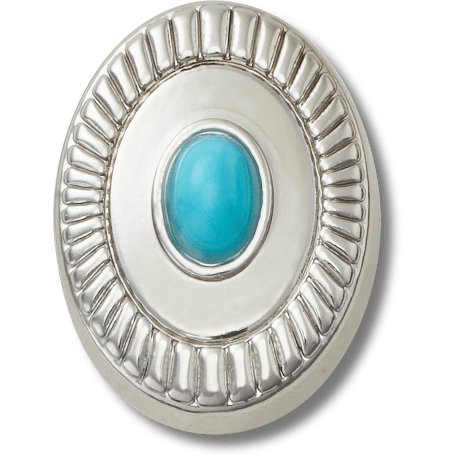 Crocs - Silver Turquoise Emblem Jibbitz™ charms Women|Men|Jibbitz™ Charms