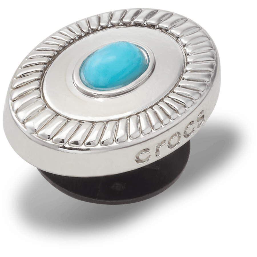 Crocs - Silver Turquoise Emblem Jibbitz™ charms Women|Men|Jibbitz™ Charms