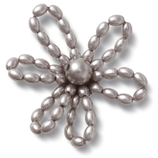 Crocs - Grey Pearl Beaded Daisy Jibbitz™ charms Women|Men|Jibbitz™ Charms