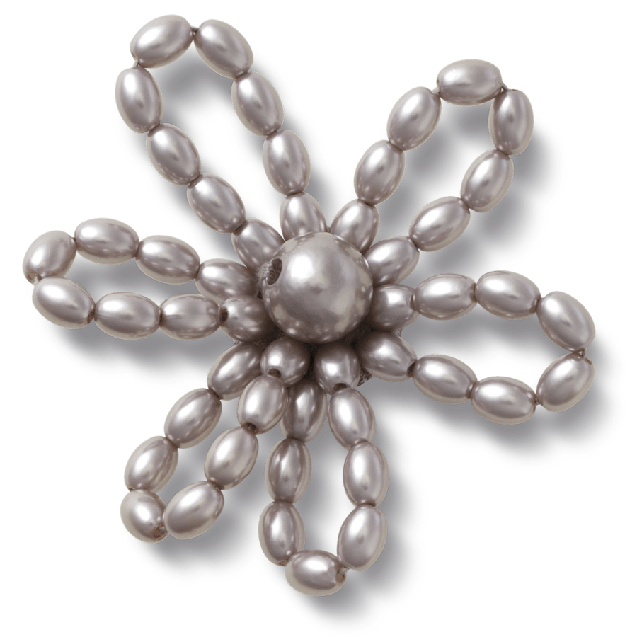 Crocs - Grey Pearl Beaded Daisy Jibbitz™ charms Women|Men|Jibbitz™ Charms