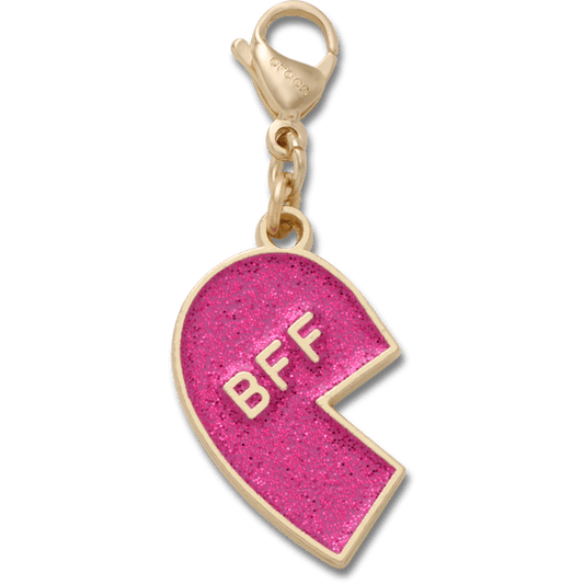Crocs - Pink Glitter BFF Charm Left Jibbitz Shoe Charm Women|Men|Kids|Jibbitz™ Charms