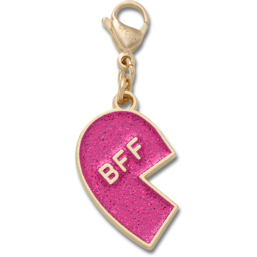 Crocs - Pink Glitter BFF Charm Left Jibbitz Shoe Charm Women|Men|Kids|Jibbitz™ Charms