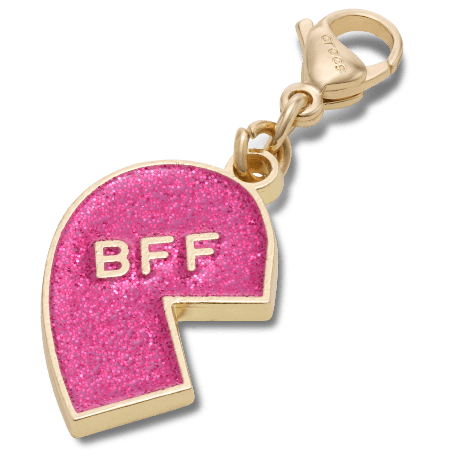 Crocs - Pink Glitter BFF Charm Left Jibbitz Shoe Charm Women|Men|Kids|Jibbitz™ Charms