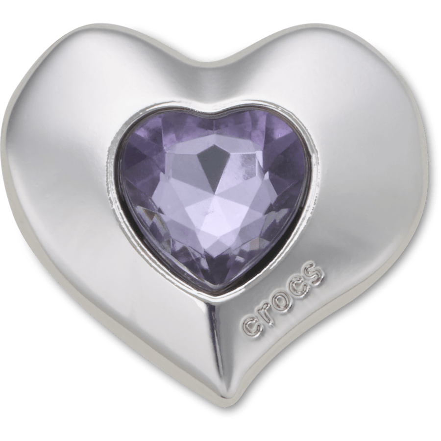 Crocs - SilverandPurple SMT Gem Heart Jibbitz™ charms Women|Men|Jibbitz™ Charms