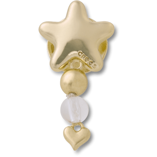 Crocs - Gold Star with Heart Dangle Jibbitz™ charms Women|Men|Jibbitz™ Charms