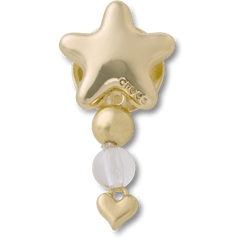 Crocs - Gold Star with Heart Dangle Jibbitz™ charms Women|Men|Jibbitz™ Charms
