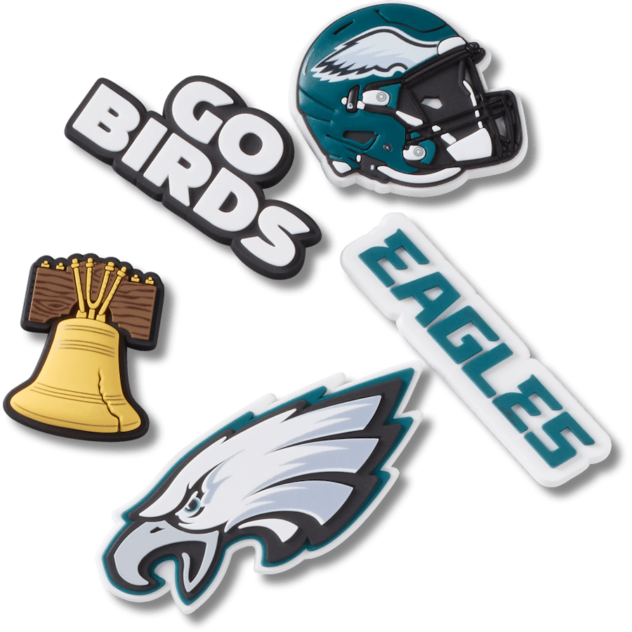 Crocs - NFL Philadelphia Eagles 5 Pack Jibbitz Shoe Charm Women|Men|Jibbitz™ Charms