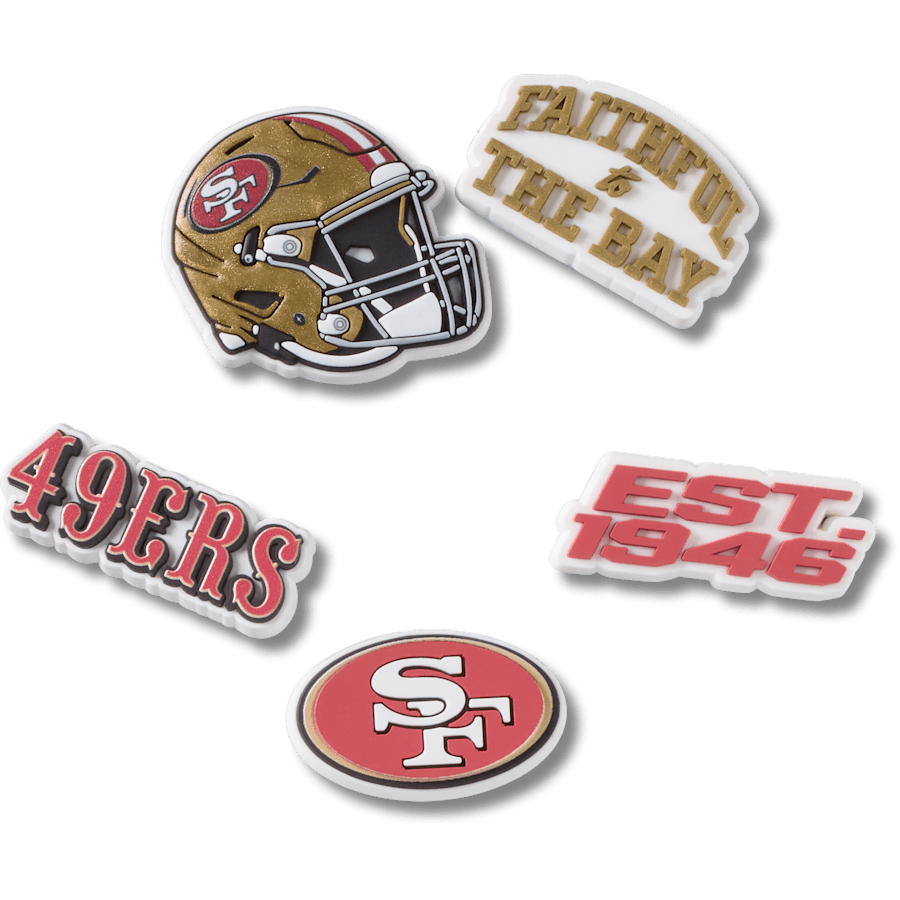 Crocs - NFL San Francisco 49ers 5 Pack Jibbitz Shoe Charm Women|Men|Jibbitz™ Charms