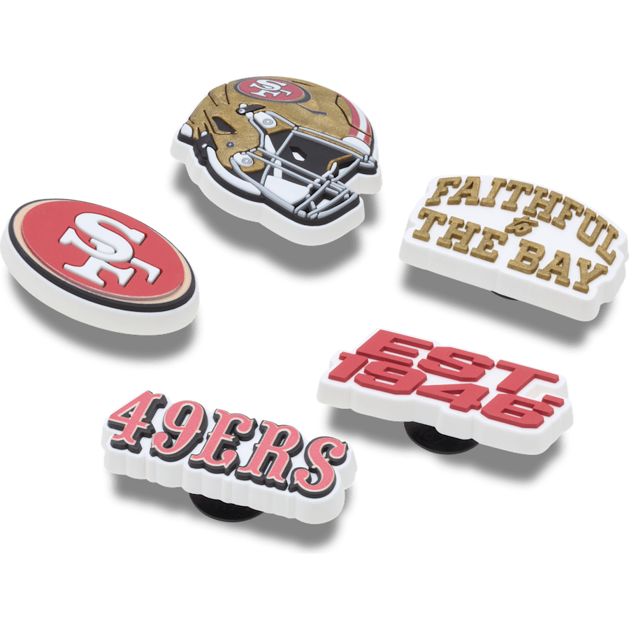 Crocs - NFL San Francisco 49ers 5 Pack Jibbitz Shoe Charm Women|Men|Jibbitz™ Charms