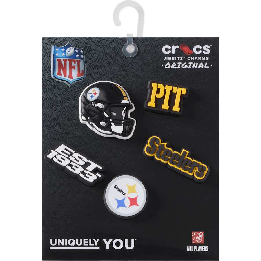 Crocs - NFL Pittsburgh Steelers 5 Pack Jibbitz Shoe Charm Women|Men|Jibbitz™ Charms