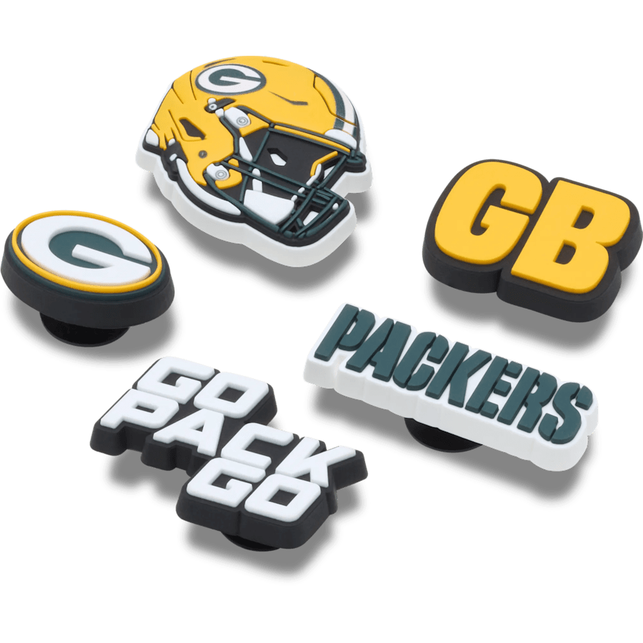Crocs - NFL Green Bay Packers 5 Pack Jibbitz Shoe Charm Women|Men|Jibbitz™ Charms