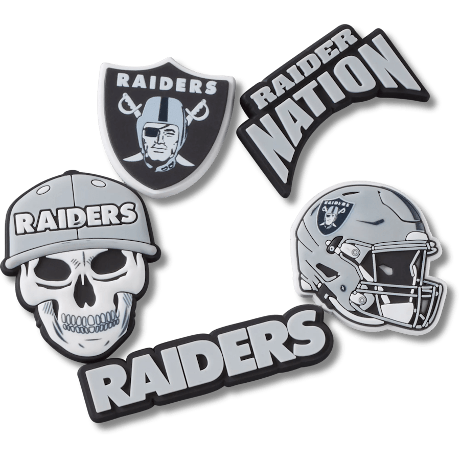Crocs - NFL Las Vegas Raiders 5 Pack Jibbitz Shoe Charm Women|Men|Jibbitz™ Charms