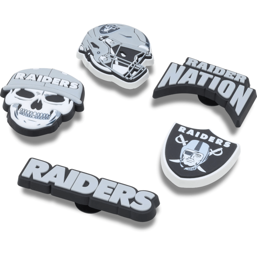 Crocs - NFL Las Vegas Raiders 5 Pack Jibbitz Shoe Charm Women|Men|Jibbitz™ Charms