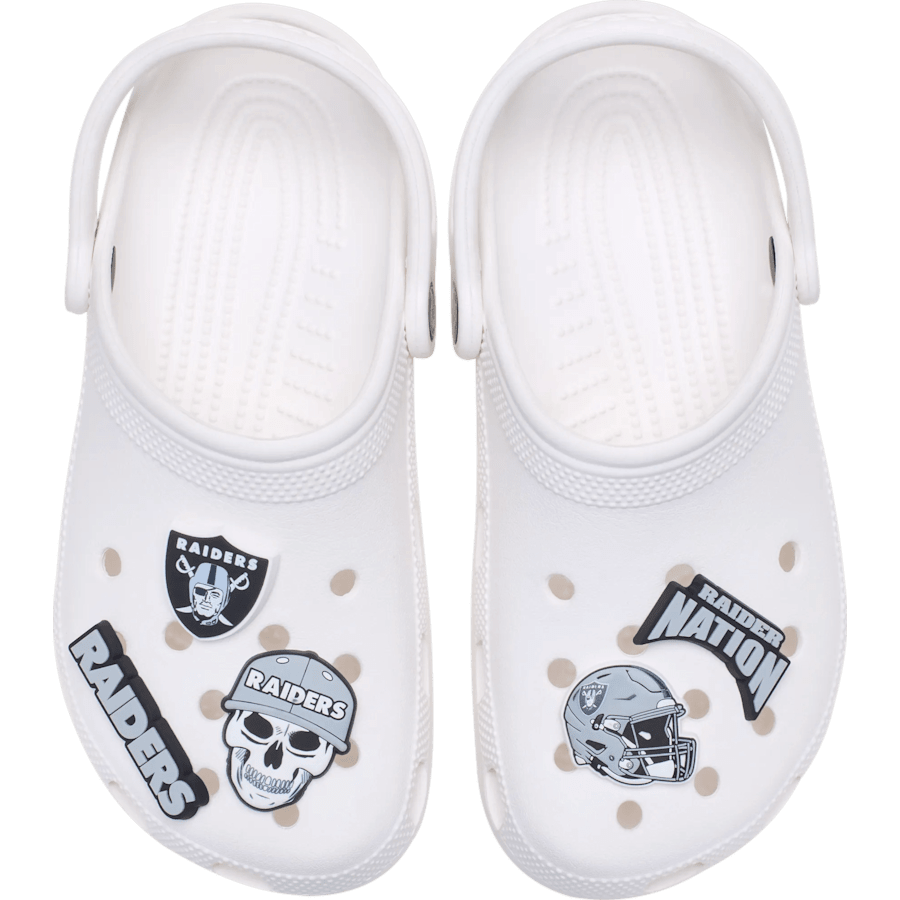 Crocs - NFL Las Vegas Raiders 5 Pack Jibbitz Shoe Charm Women|Men|Jibbitz™ Charms
