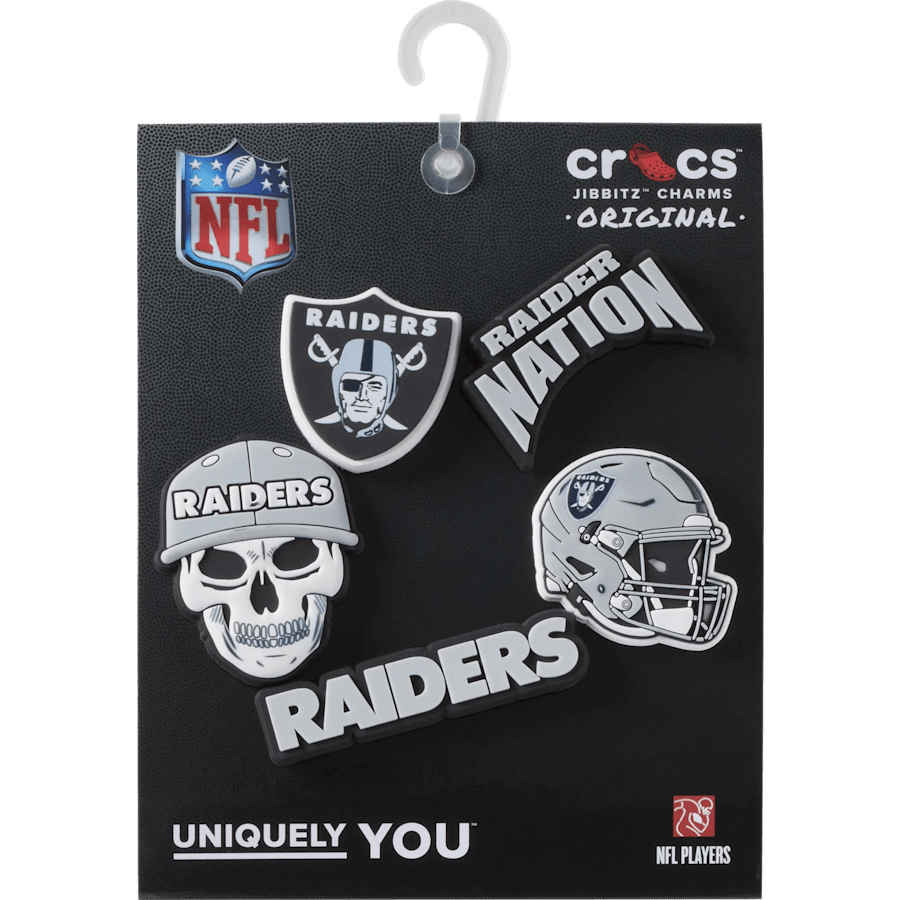 Crocs - NFL Las Vegas Raiders 5 Pack Jibbitz Shoe Charm Women|Men|Jibbitz™ Charms