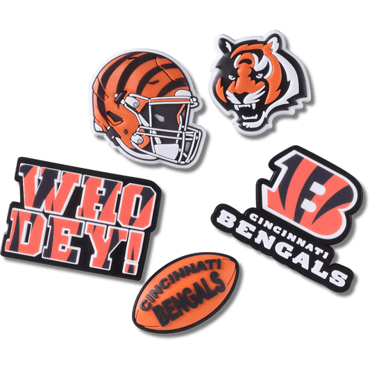 Crocs - NFL Cincinnati Bengals 5 Pack Jibbitz Shoe Charm Women|Men|Jibbitz™ Charms
