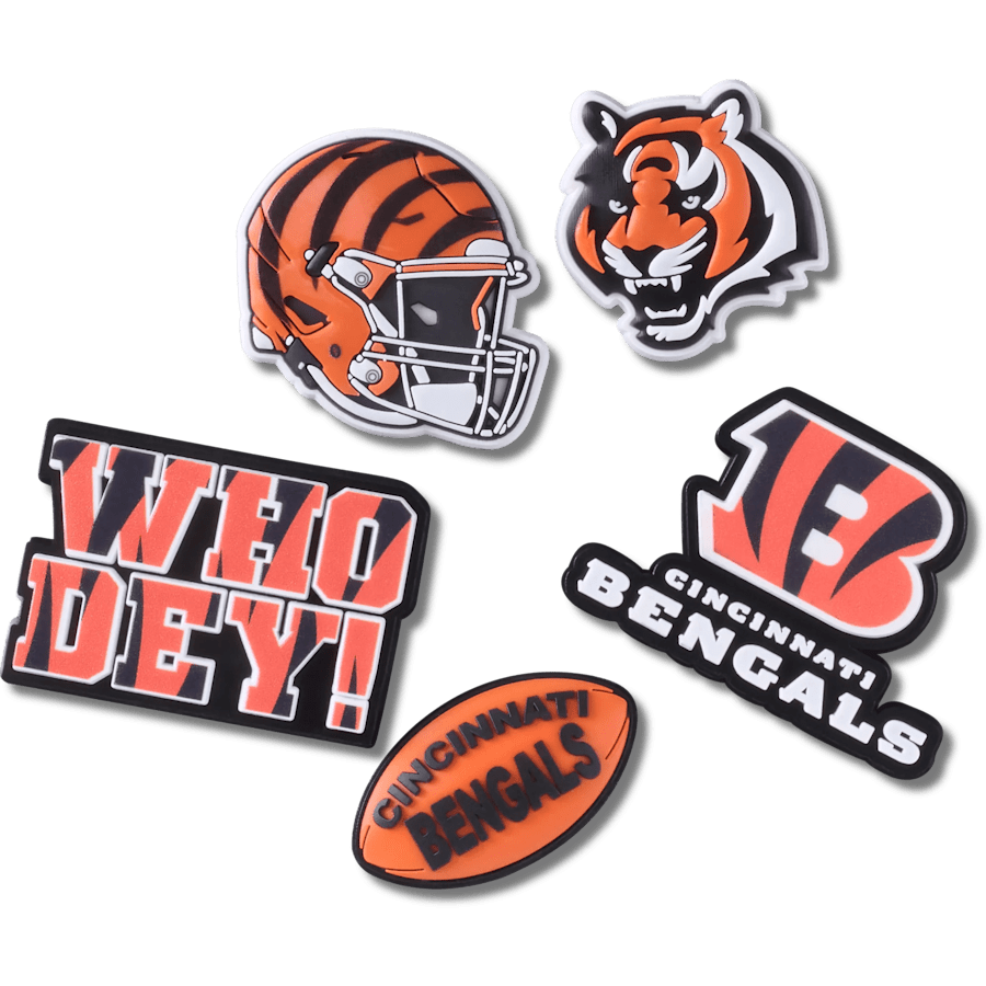 Crocs - NFL Cincinnati Bengals 5 Pack Jibbitz Shoe Charm Women|Men|Jibbitz™ Charms