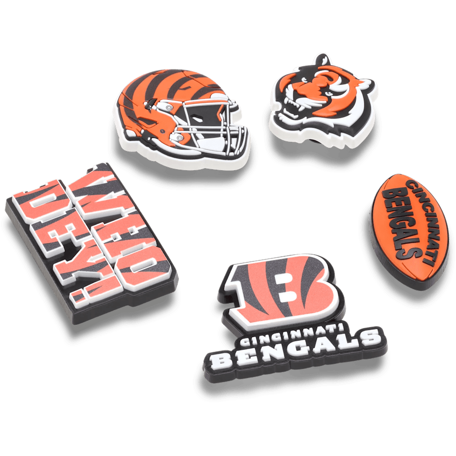Crocs - NFL Cincinnati Bengals 5 Pack Jibbitz Shoe Charm Women|Men|Jibbitz™ Charms