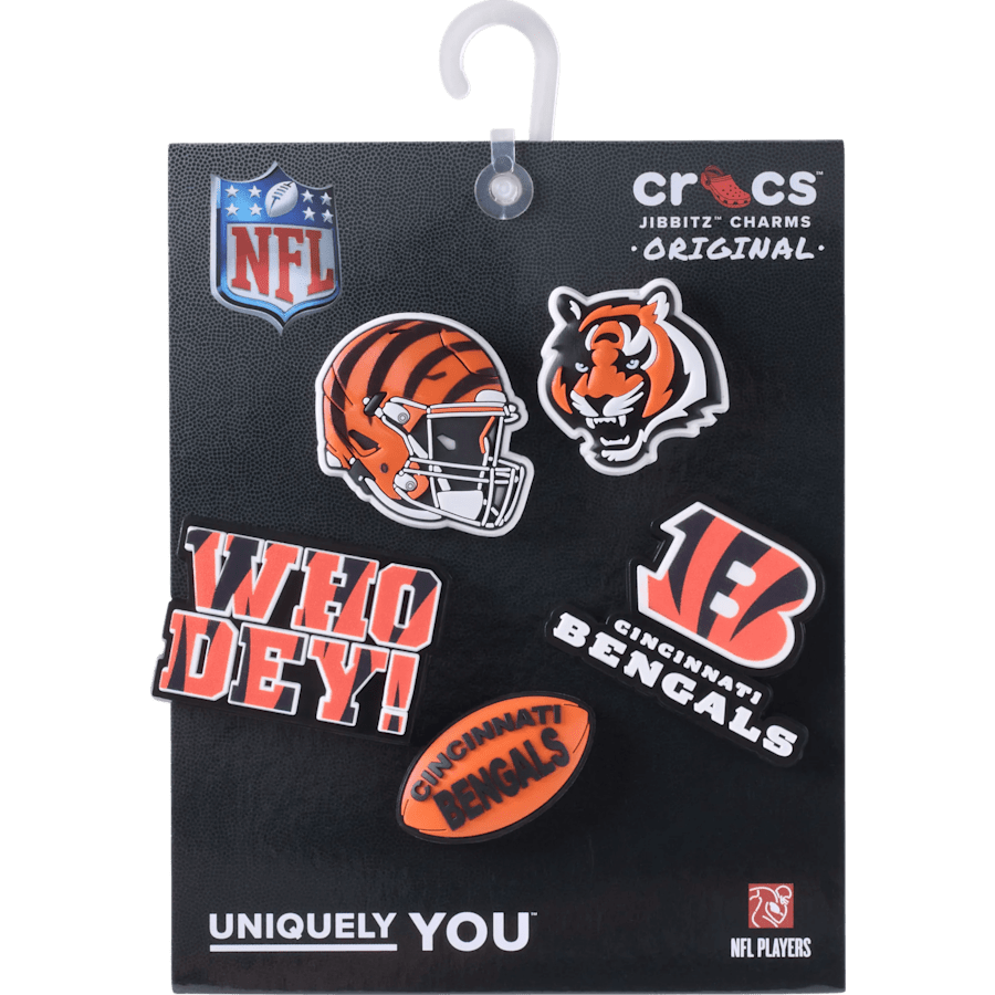 Crocs - NFL Cincinnati Bengals 5 Pack Jibbitz Shoe Charm Women|Men|Jibbitz™ Charms