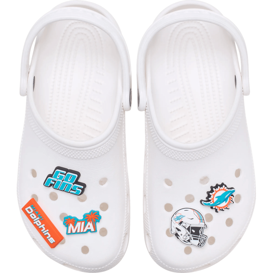 Crocs - NFL Miami Dolphins 5 Pack Jibbitz Shoe Charm Women|Men|Jibbitz™ Charms