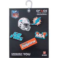 Crocs - NFL Miami Dolphins 5 Pack Jibbitz Shoe Charm Women|Men|Jibbitz™ Charms