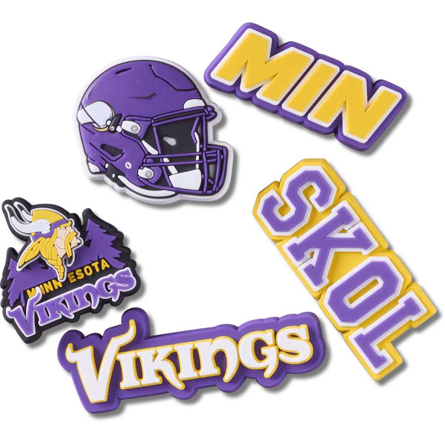 Crocs - NFL Minnesota Vikings 5 Pack Jibbitz Shoe Charm Women|Men|Jibbitz™ Charms