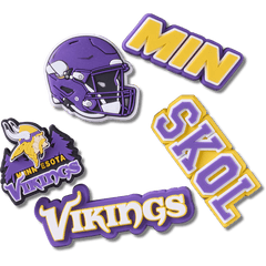 Crocs - NFL Minnesota Vikings 5 Pack Jibbitz Shoe Charm Women|Men|Jibbitz™ Charms