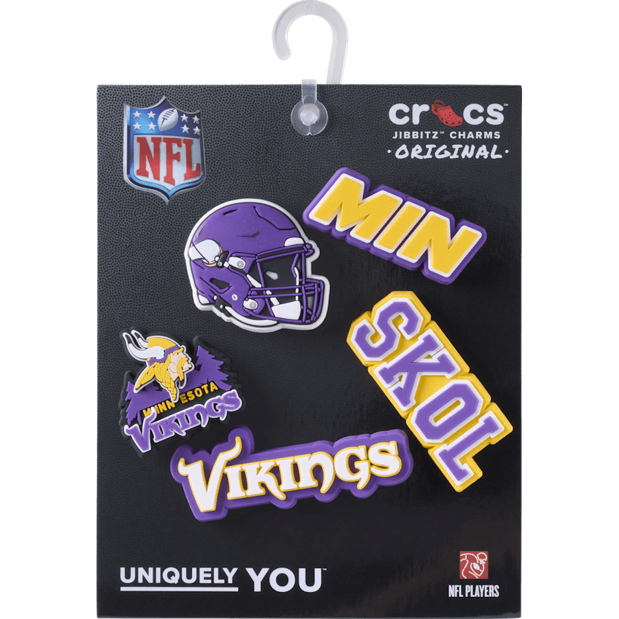 Crocs - NFL Minnesota Vikings 5 Pack Jibbitz Shoe Charm Women|Men|Jibbitz™ Charms